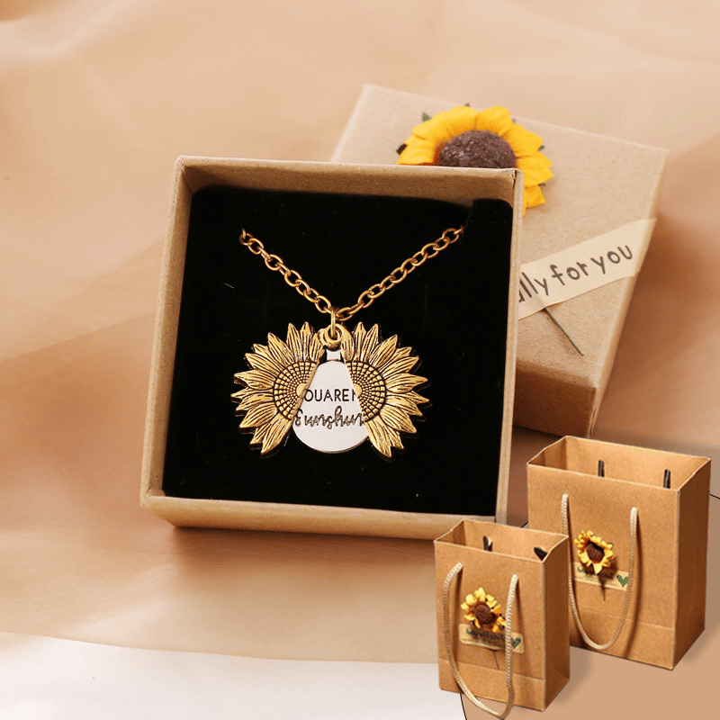 🔥🌞"You Are My Sunshine" Sunflower Necklace🌻(Double-sided engraving)