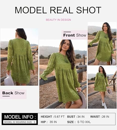 Arrival- Casual Eyelet Lace Dress for Women