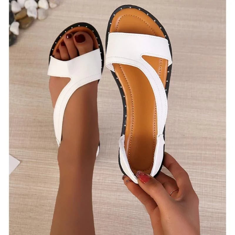 Fish-mouth Rivet Open Toe Flat  Sandals(Buy 2 Get 15% off✔️)