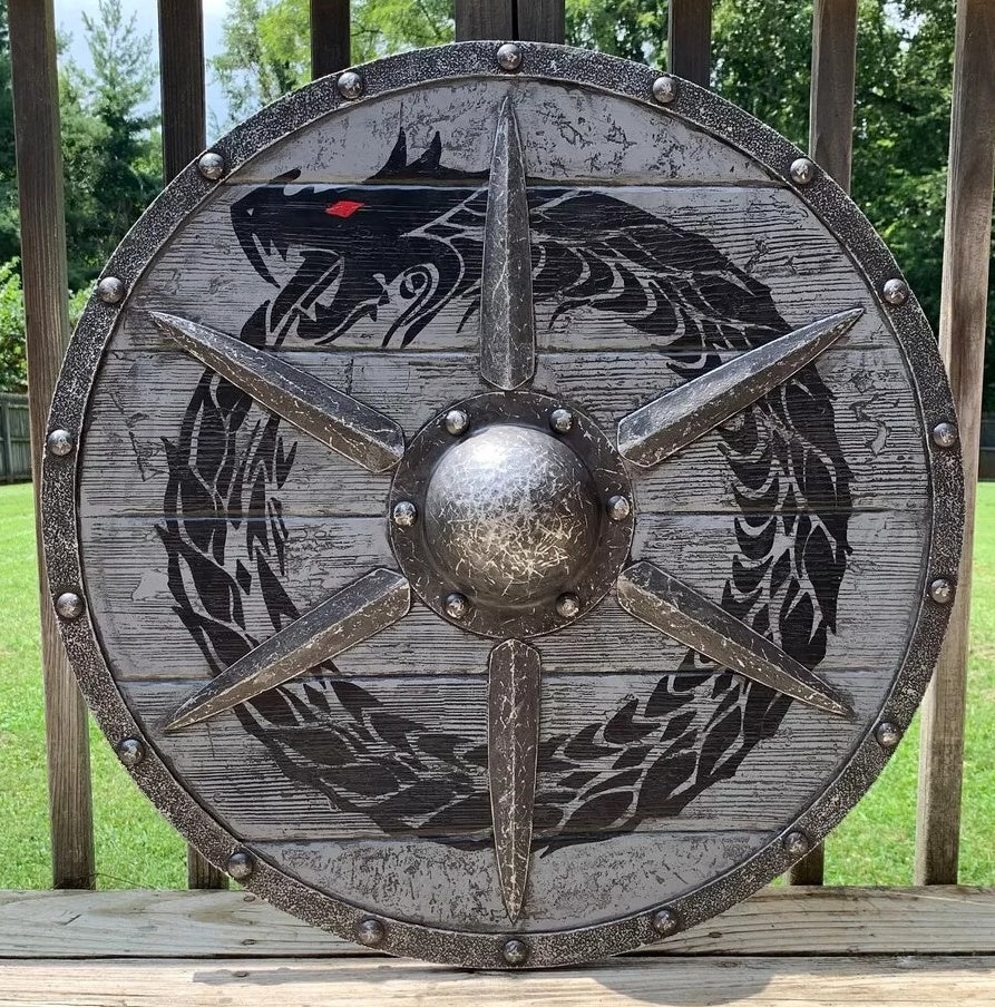 Eivor valhalla raven authentic battleworn viking shield——BUY 3 FREE SHIIPING