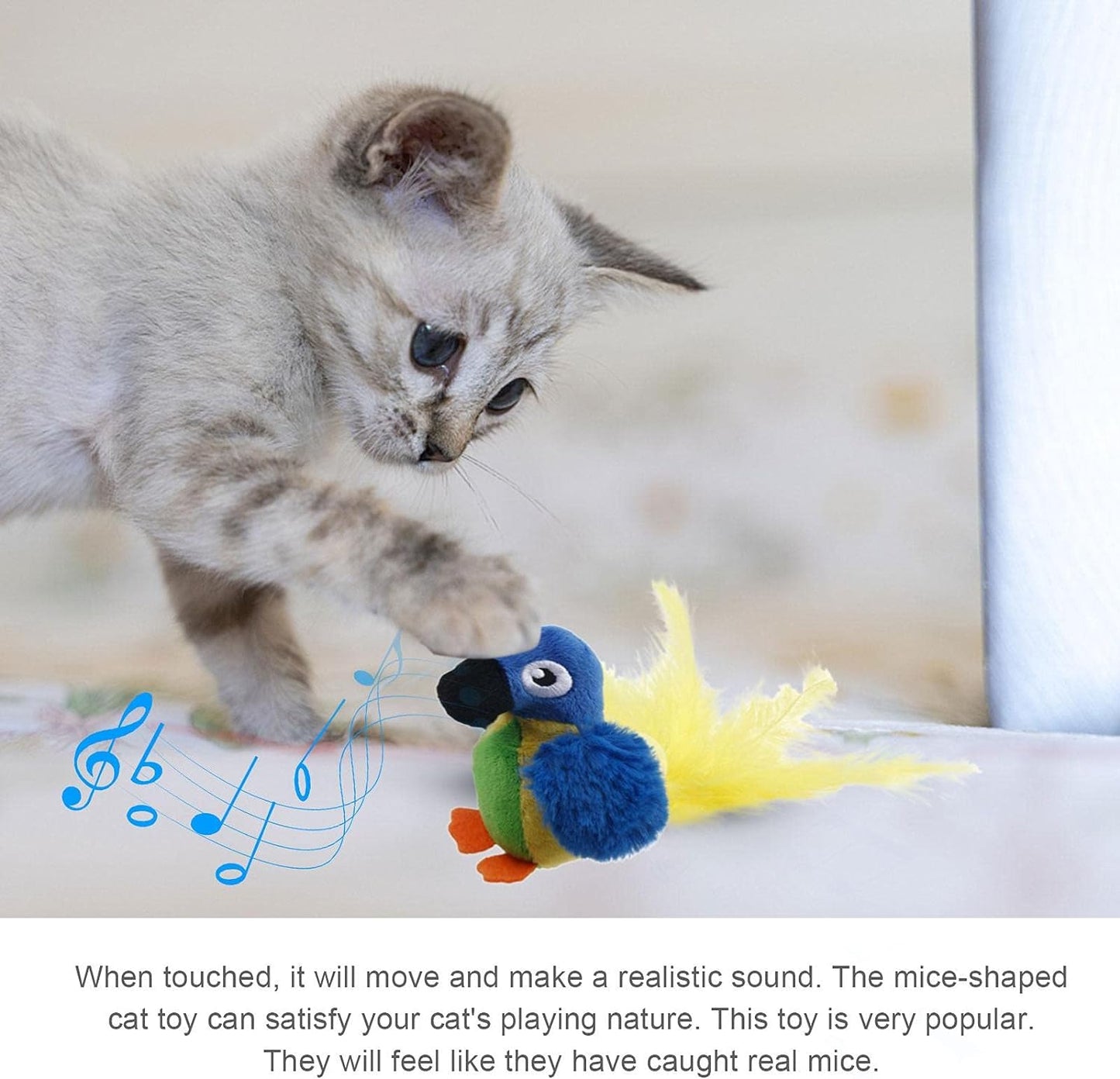 mamymarket™-Interactive Chirping Bird Cat Toy