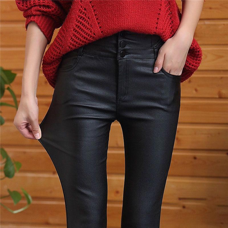 🔥Buy 2 Free shipping😍Nice Gift! 3-button Quilted Matte Leather Leggings for Women