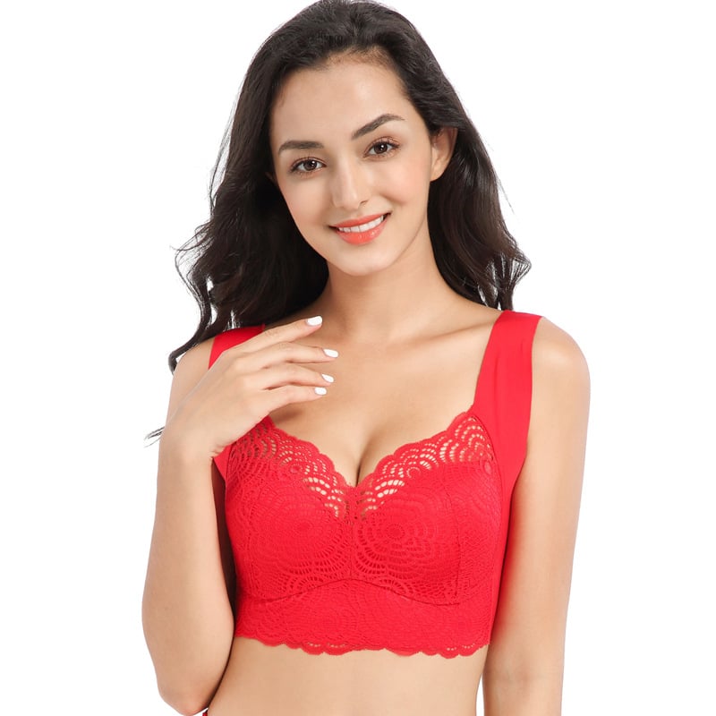 Stretch fully shaping seamless lace bra