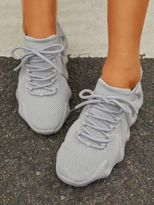 mamymarket™-Lace-up Knit Breathable Sneakers