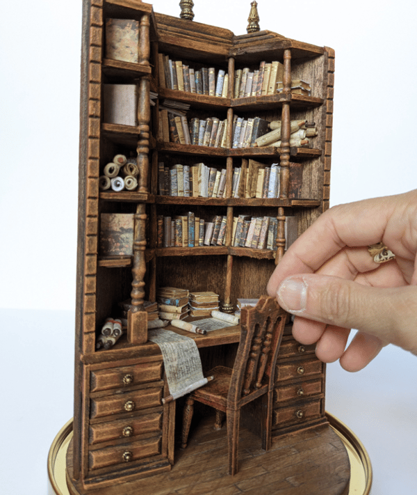 🔖"The bay library" Miniature Bookcase