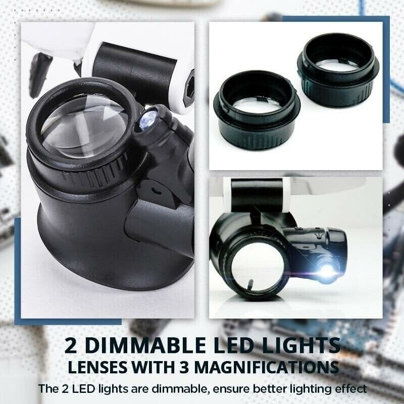 mamymarket™-LED Glasses Magnifier 8x 15x 23x