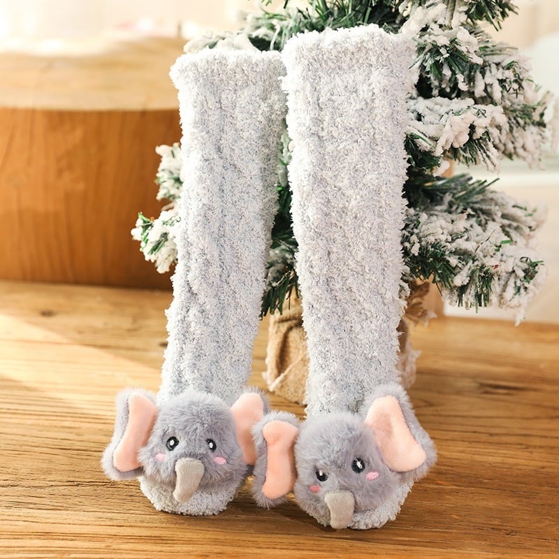 mamymarket™-A Pair of Baby Cute Coral Fleece Socks