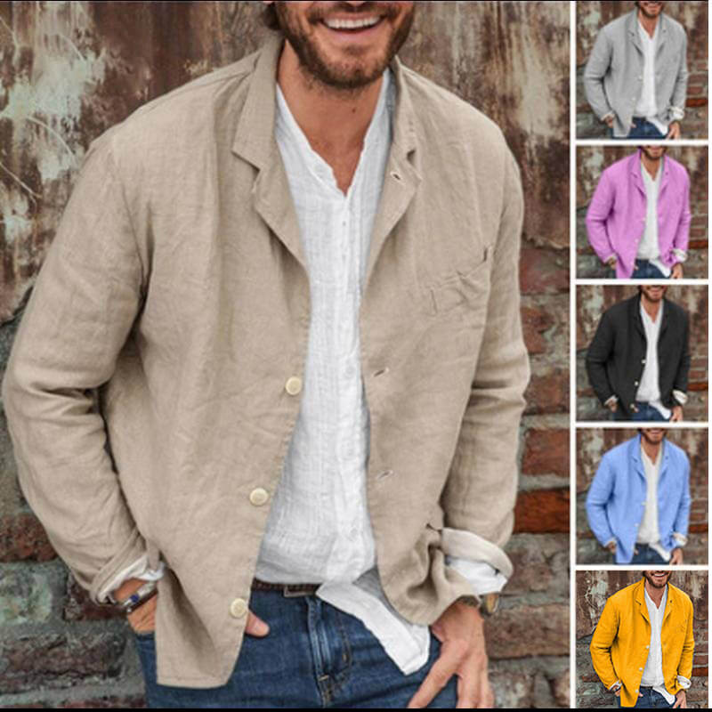 Men's Daily Casual Loose Cotton Linen Coat-Buy 2 Free Shipping