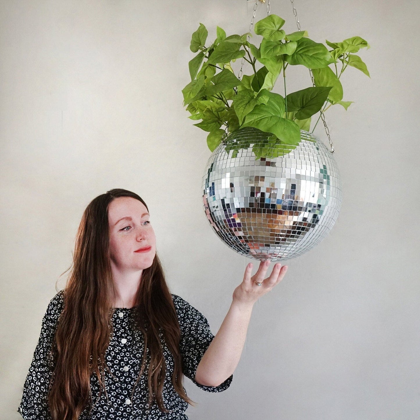 Disco Ball Hanging Planter