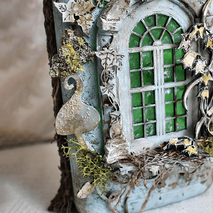 Altered Art Bottle - Mystical forest stories