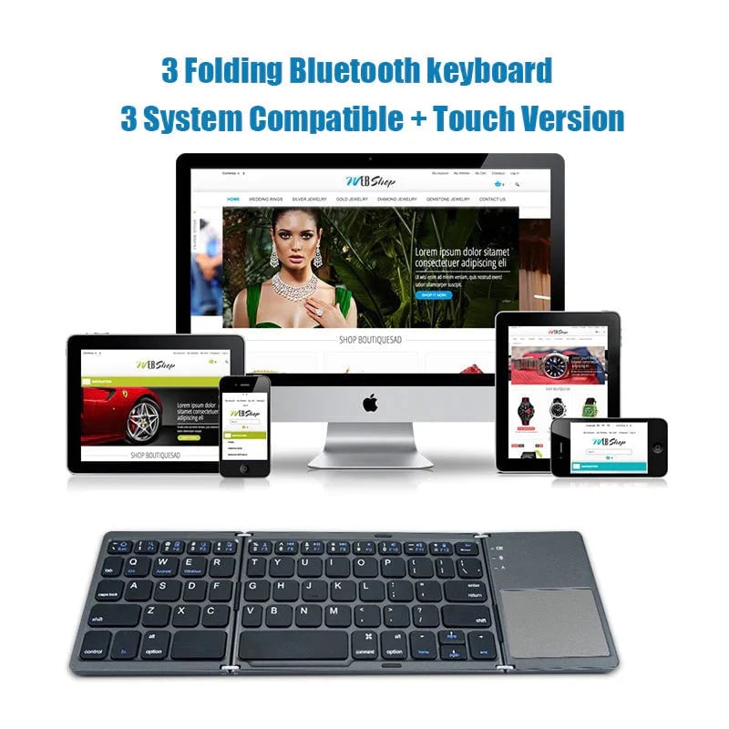 mamymarket™-Foldable Bluetooth Keyboard with Touchpad