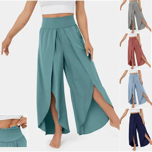 (🔥Last Day Promotion- SAVE 48% OFF) -High Waisted Split Wide Leg Quick Dry Casual Pants🎉