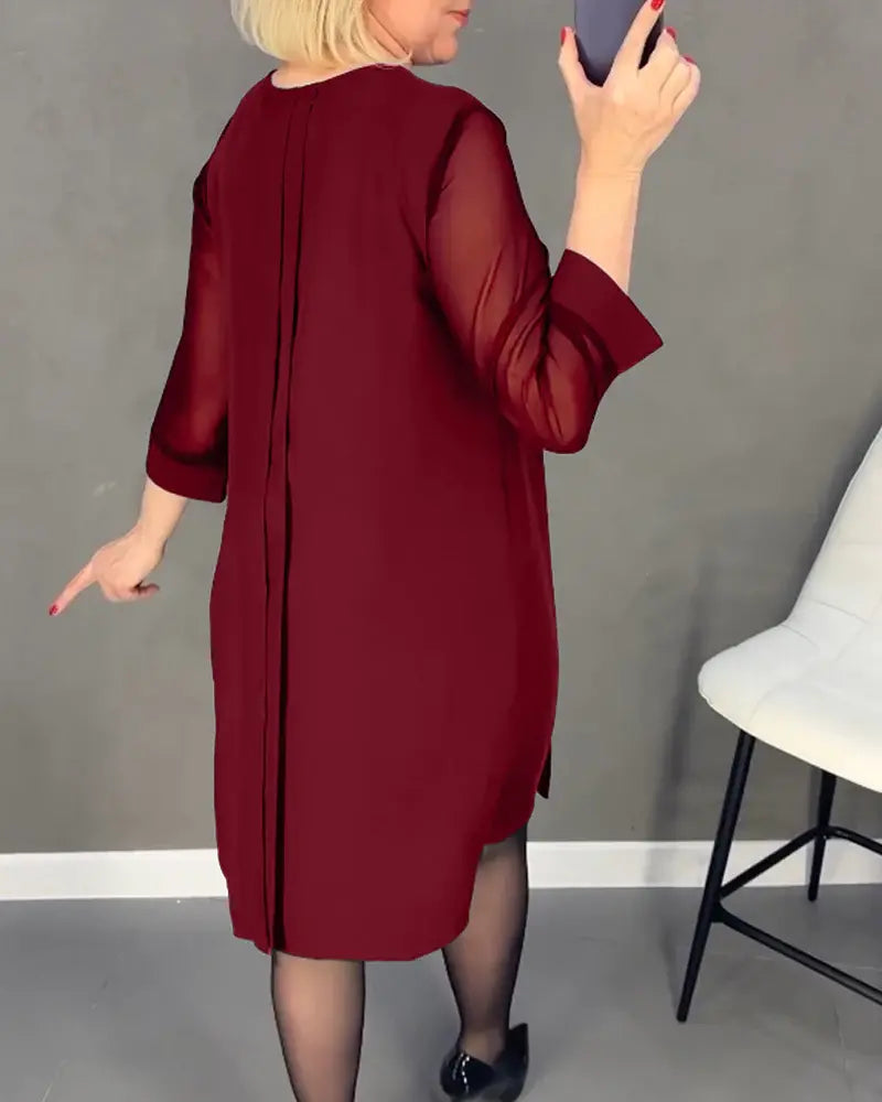 New Straight Medium Sleeve Dress