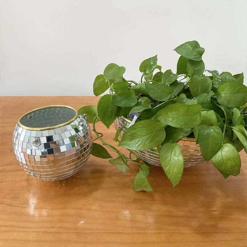 Disco Ball Hanging Planter