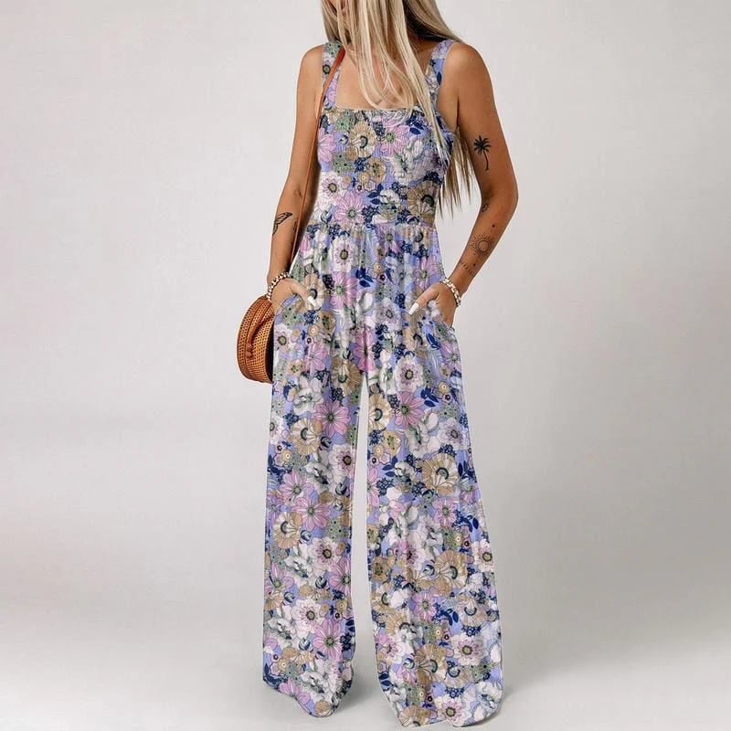 💕Women’s Casual Print Sleeveless Overalls Jumpsuits