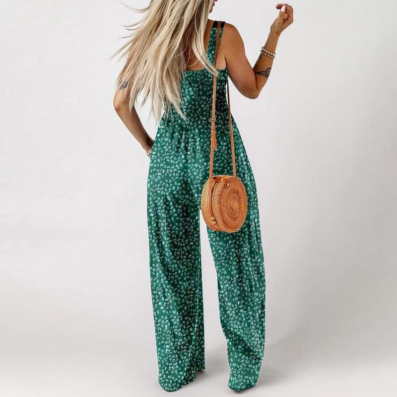 💕Women’s Casual Print Sleeveless Overalls Jumpsuits