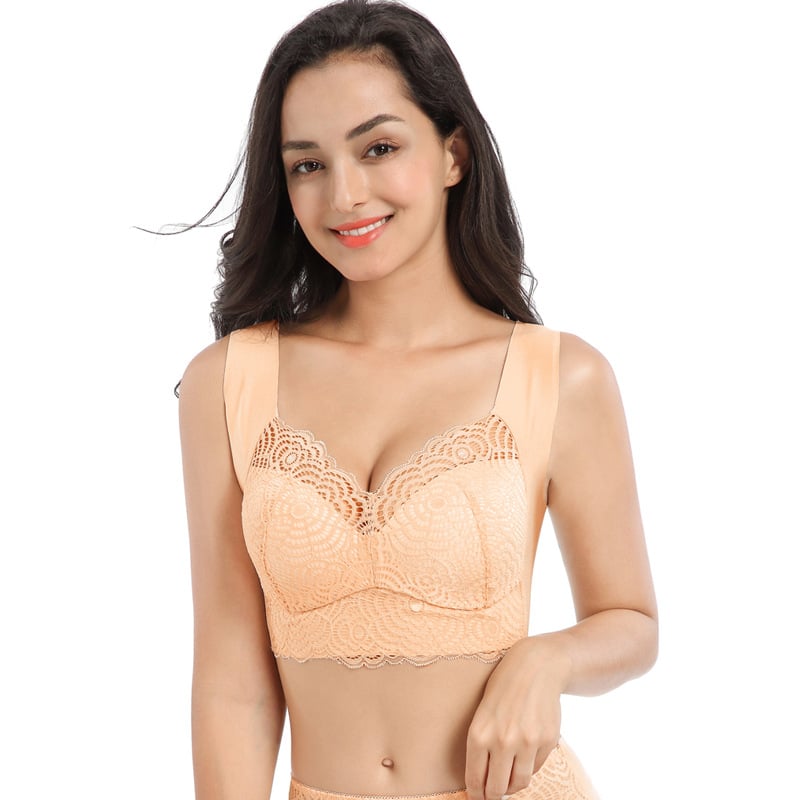 Stretch fully shaping seamless lace bra