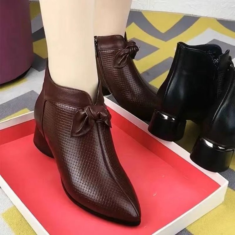 Women's Fashion Genuine Leather High Heel Shoes