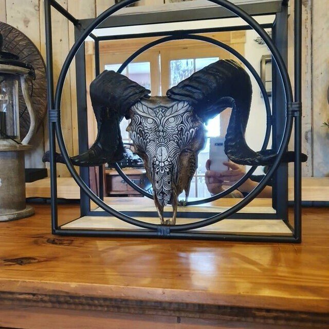 Carved Ram Skull