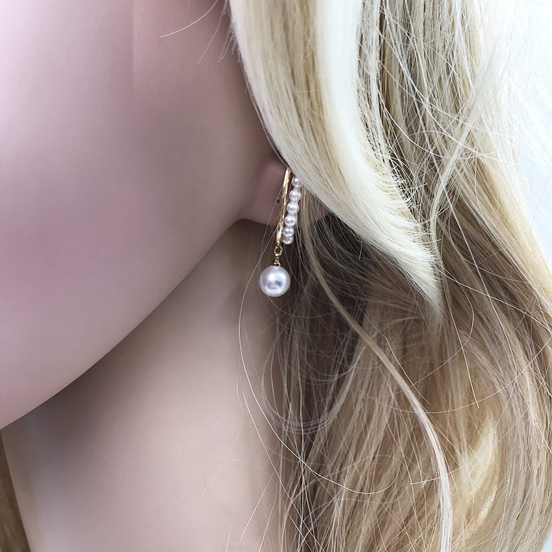 Minimalist Simulated Round Small Pearl Ear Cuff Earrings For Women