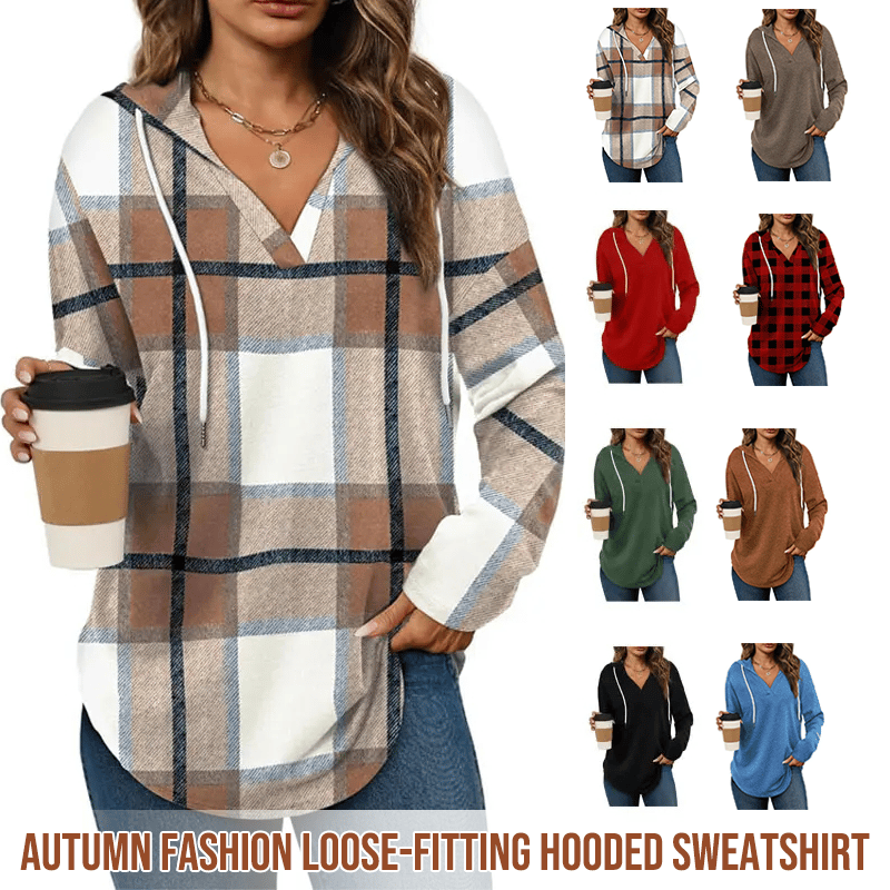 🍂Loose-fitting hooded sweatshirt