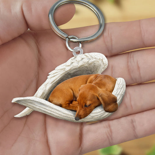 mamymarket™-Dachshund Sleeping Angel Acrylic Keychain