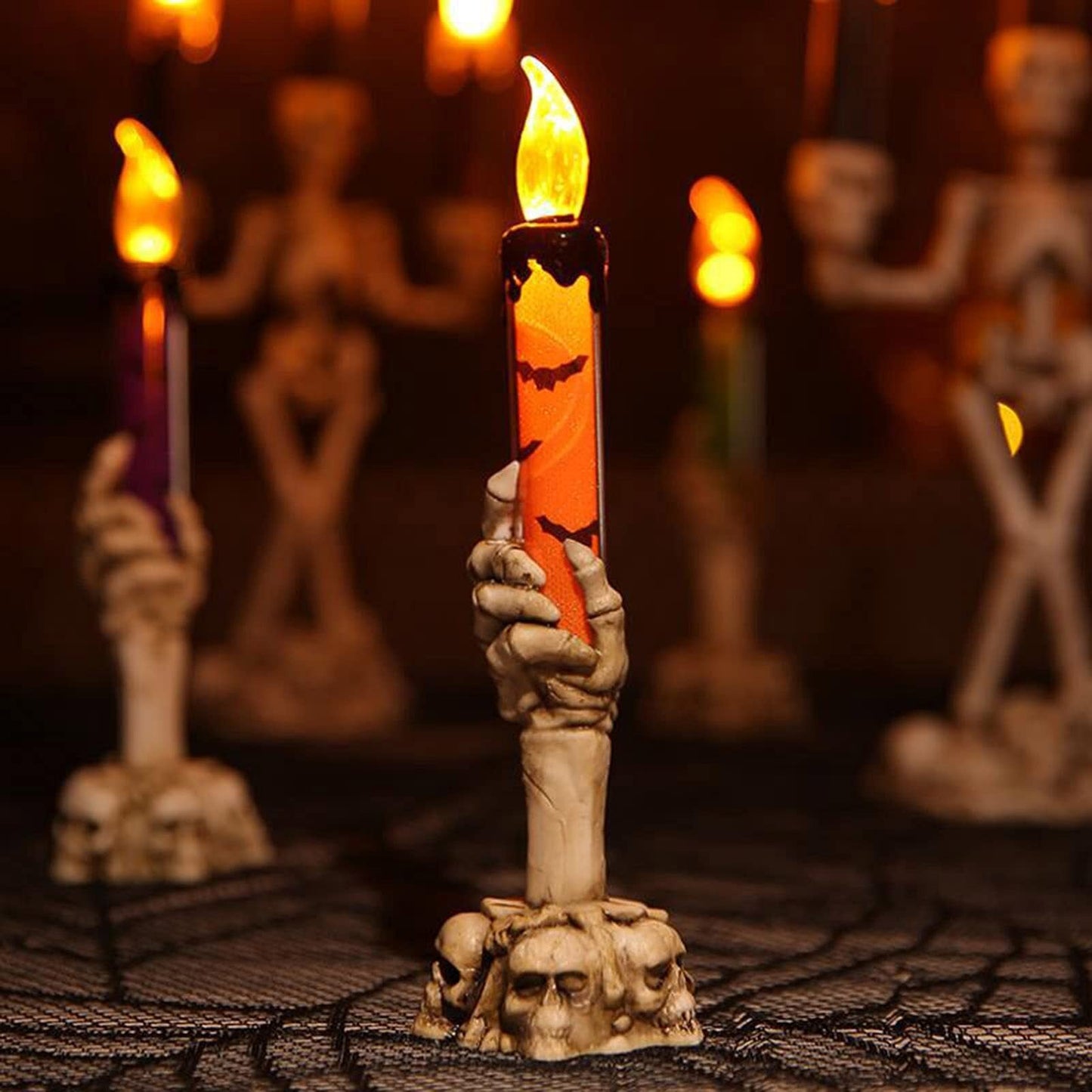 Halloween Ghost Hand Electronic Skeleton Candle Halloween Party Bar Props Decoration Glitter Lamp