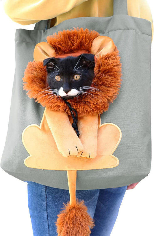 mamymarket™-Lion-Shaped Pet Canvas Shoulder Bag