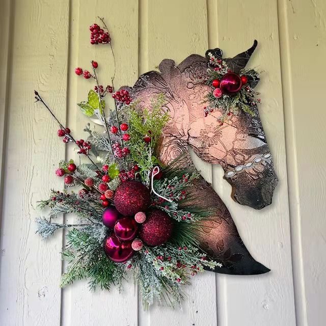 Christmas Dressage Wood HorseHead