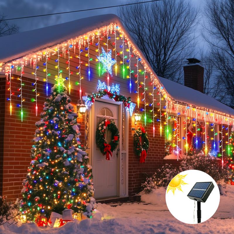 Solar Powered Icicle String Lights