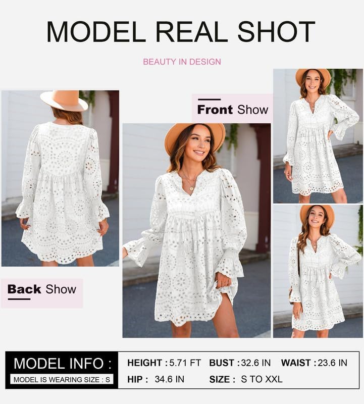 Arrival- Casual Eyelet Lace Dress for Women