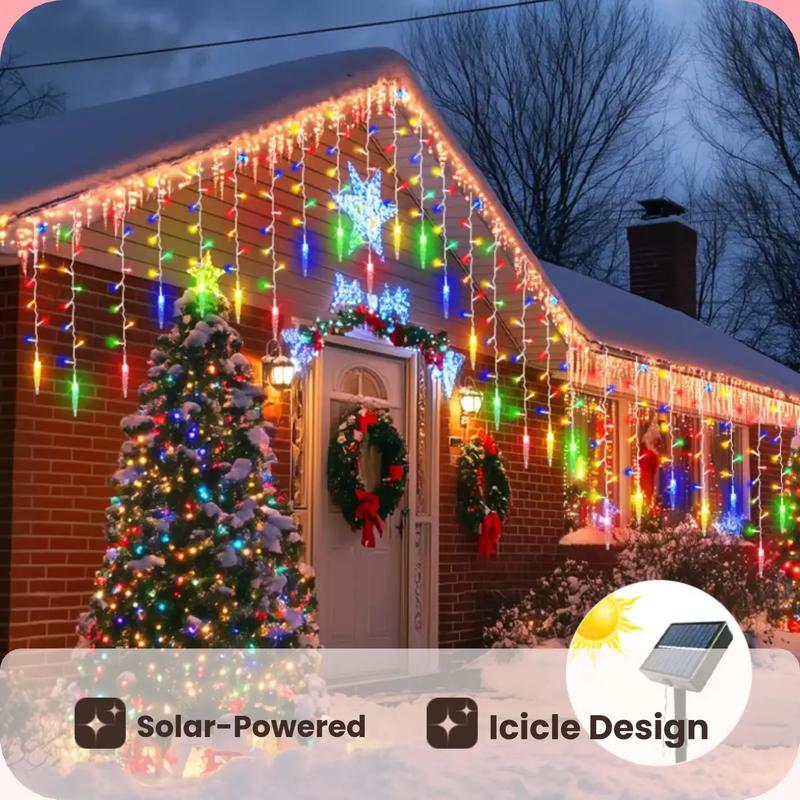 Solar Powered Icicle String Lights