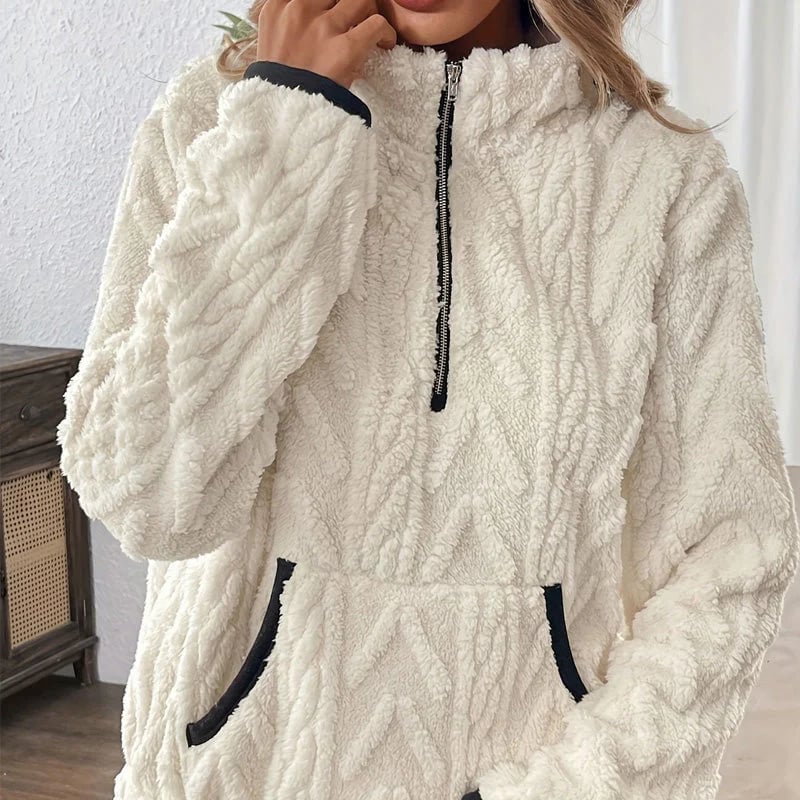 🔥Half-Zip Fuzzy Pocket Sweatshirt