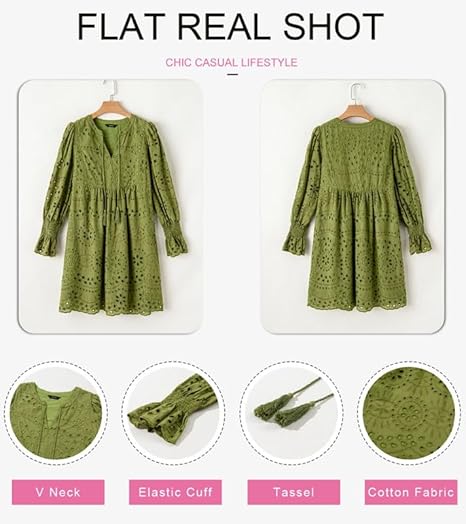 Arrival- Casual Eyelet Lace Dress for Women