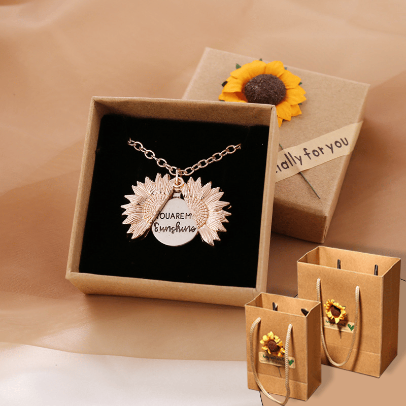 🔥🌞"You Are My Sunshine" Sunflower Necklace🌻(Double-sided engraving)