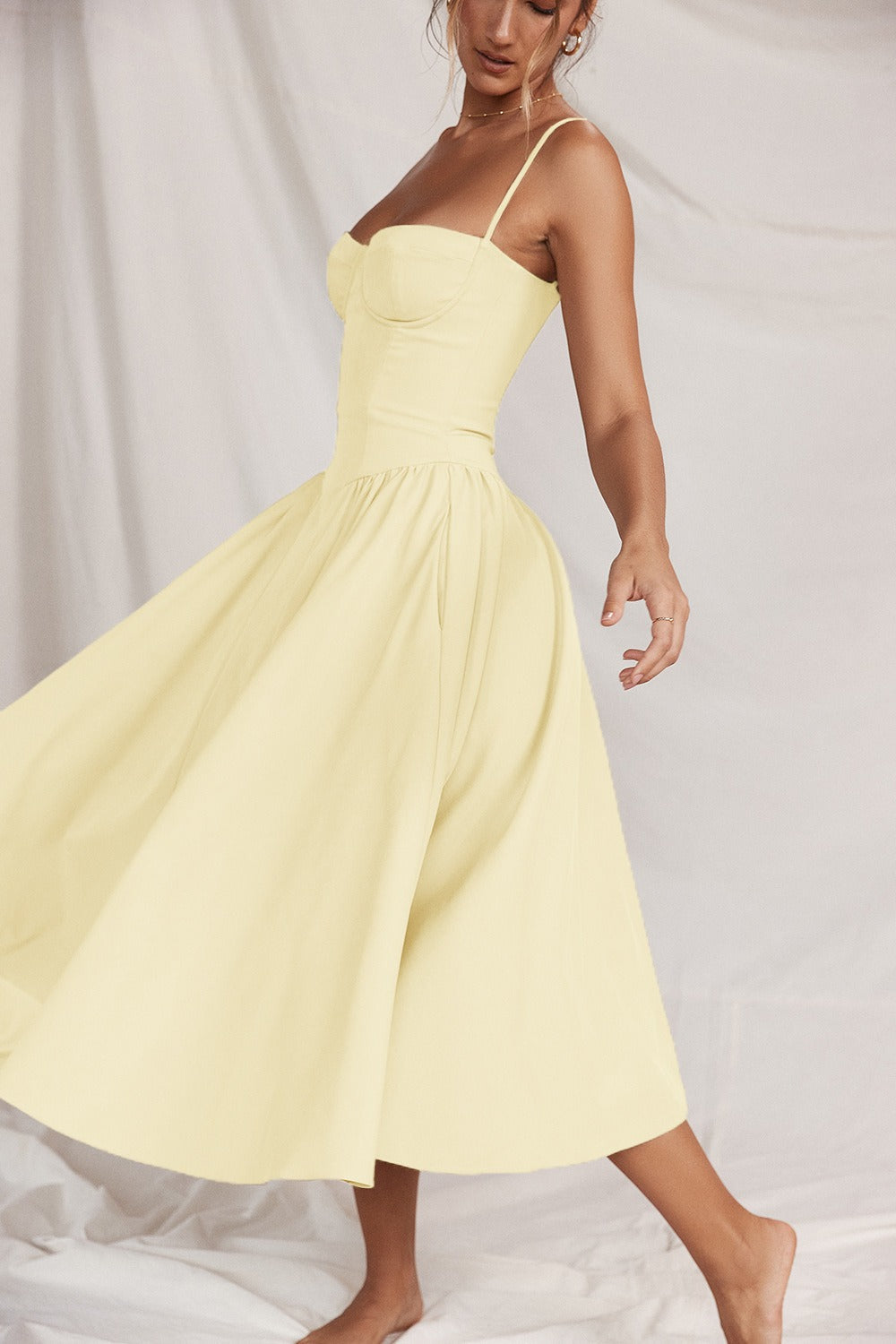 Elegant Solid Color Slip Dress