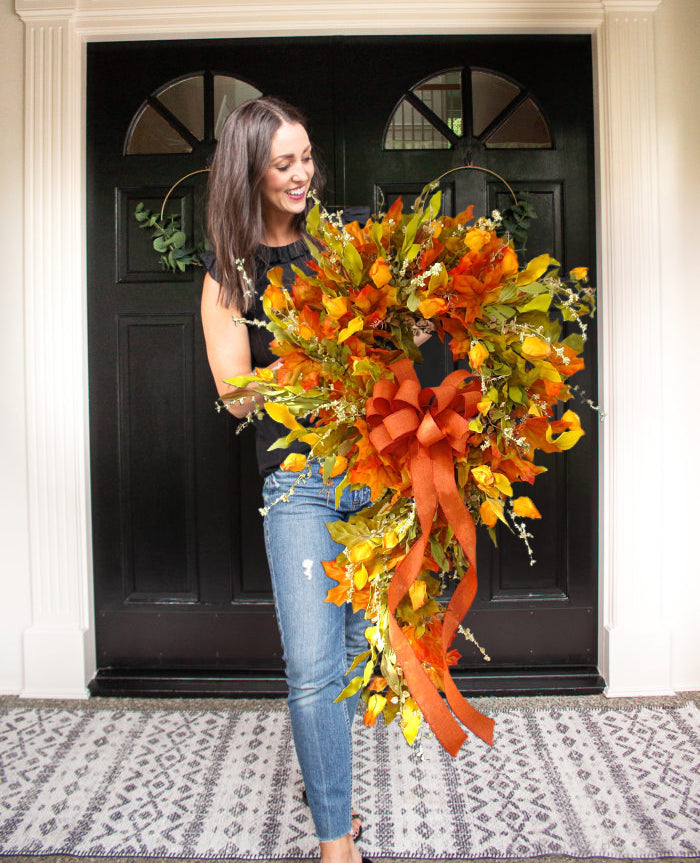 🔥HOT SALE 🍁French Berries orange brown swag wreath