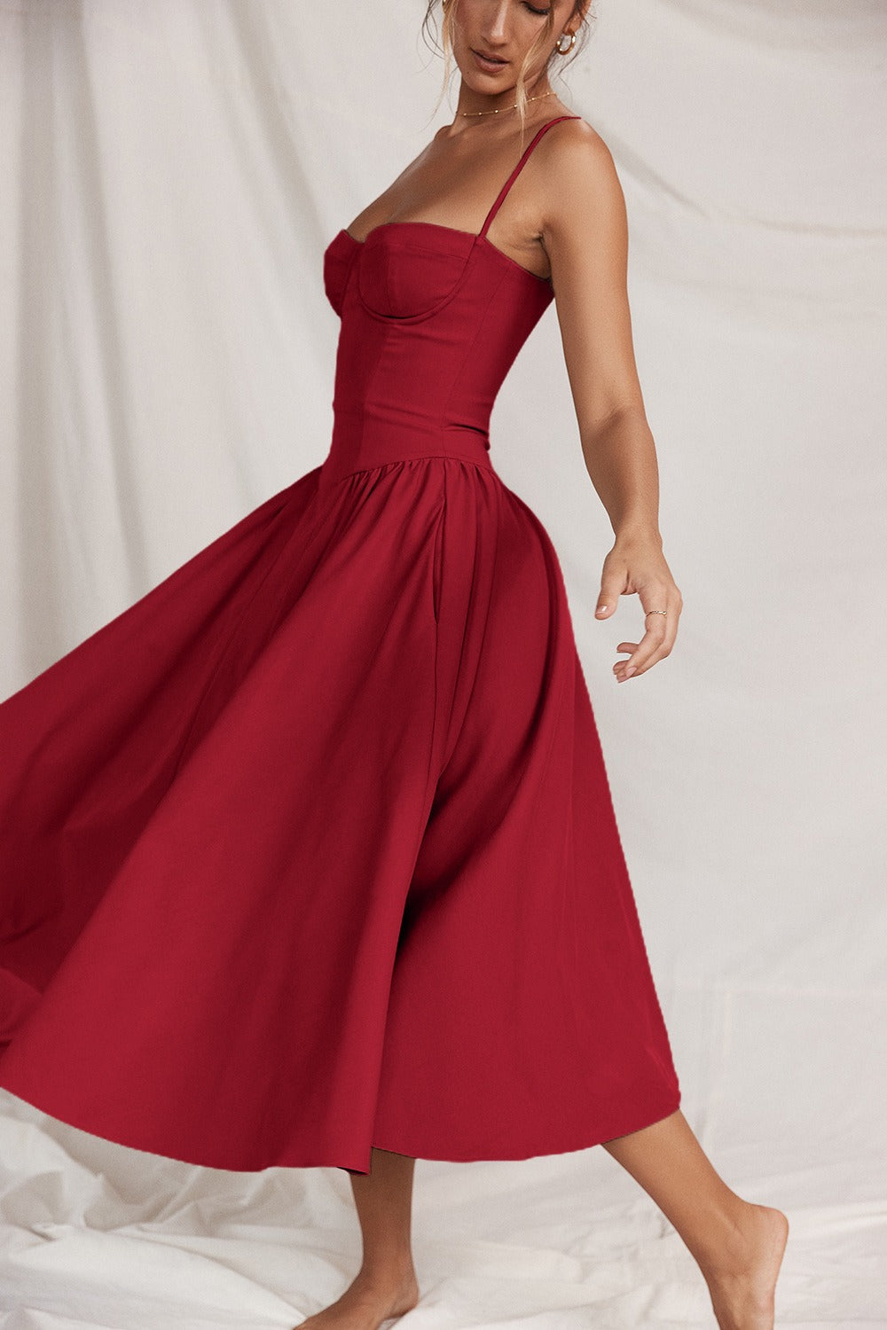 Elegant Solid Color Slip Dress