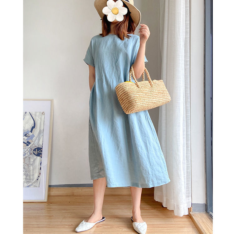 Japanese Style Linen Cotton Dress(50%OFF)