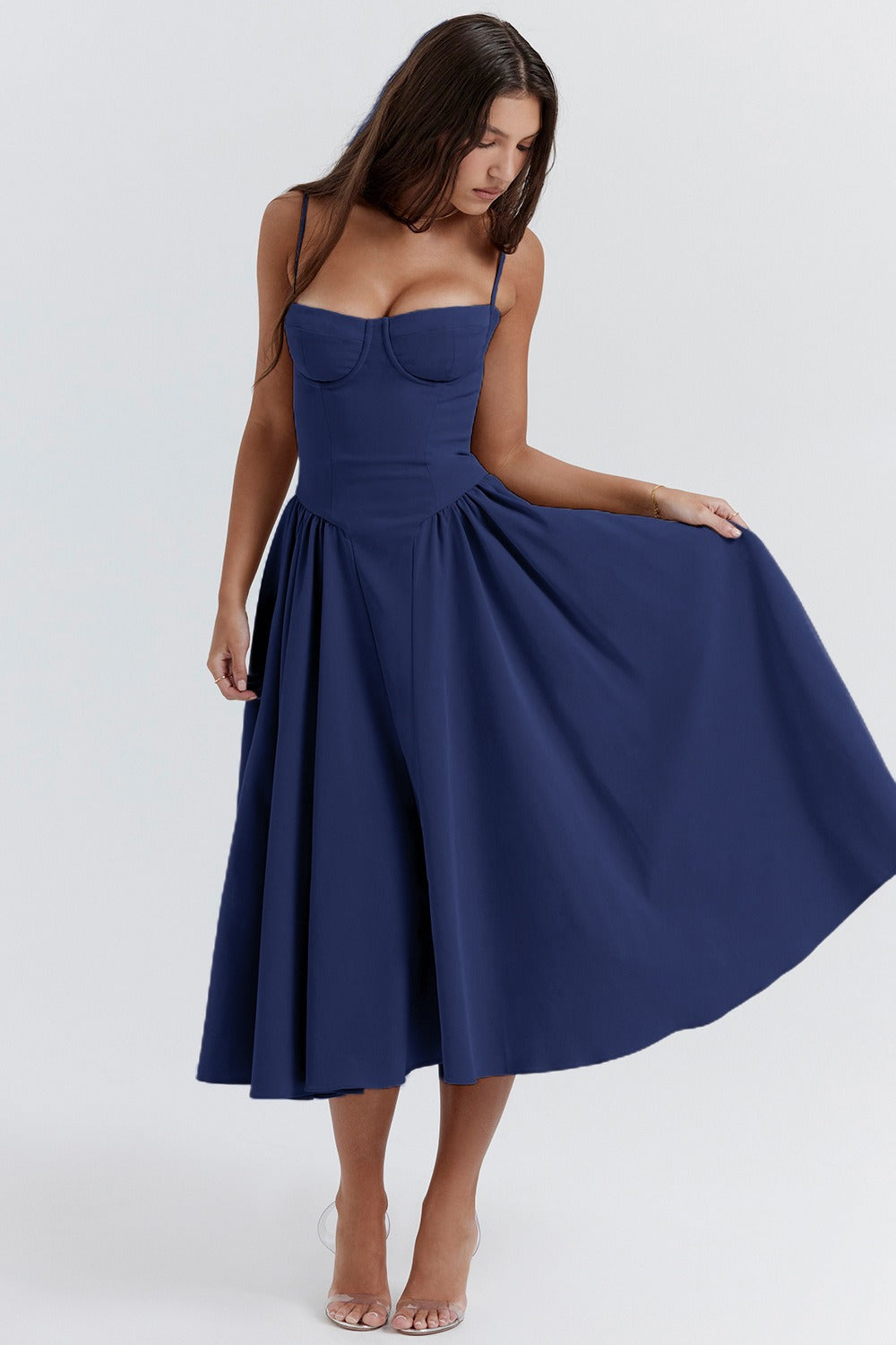 Elegant Solid Color Slip Dress