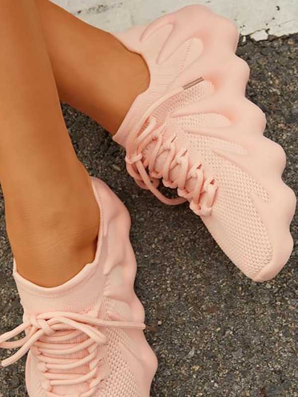 mamymarket™-Lace-up Knit Breathable Sneakers