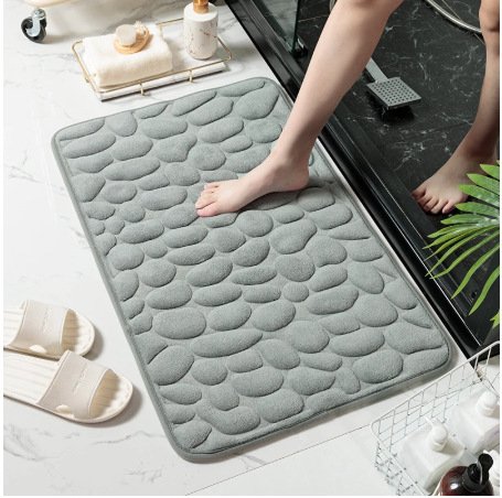 Cobblestone Embossed Bathroom Bath Mat