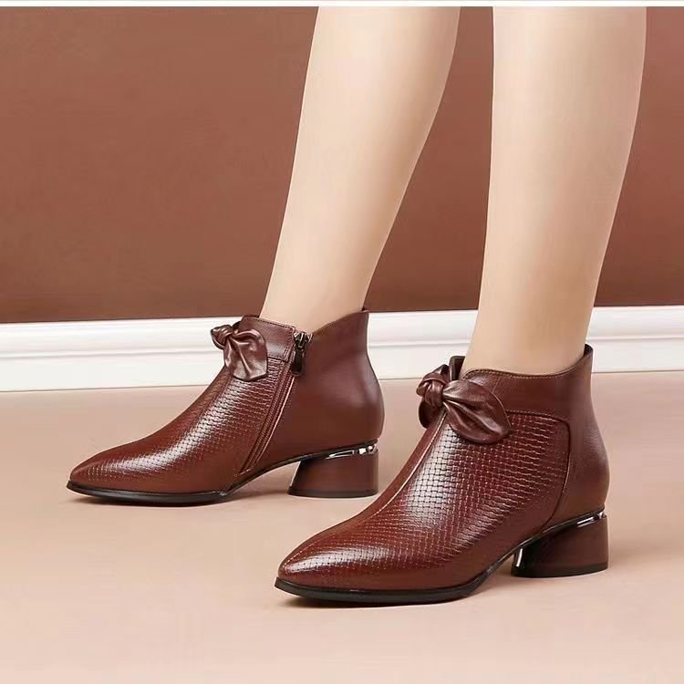 Women's Fashion Genuine Leather High Heel Shoes