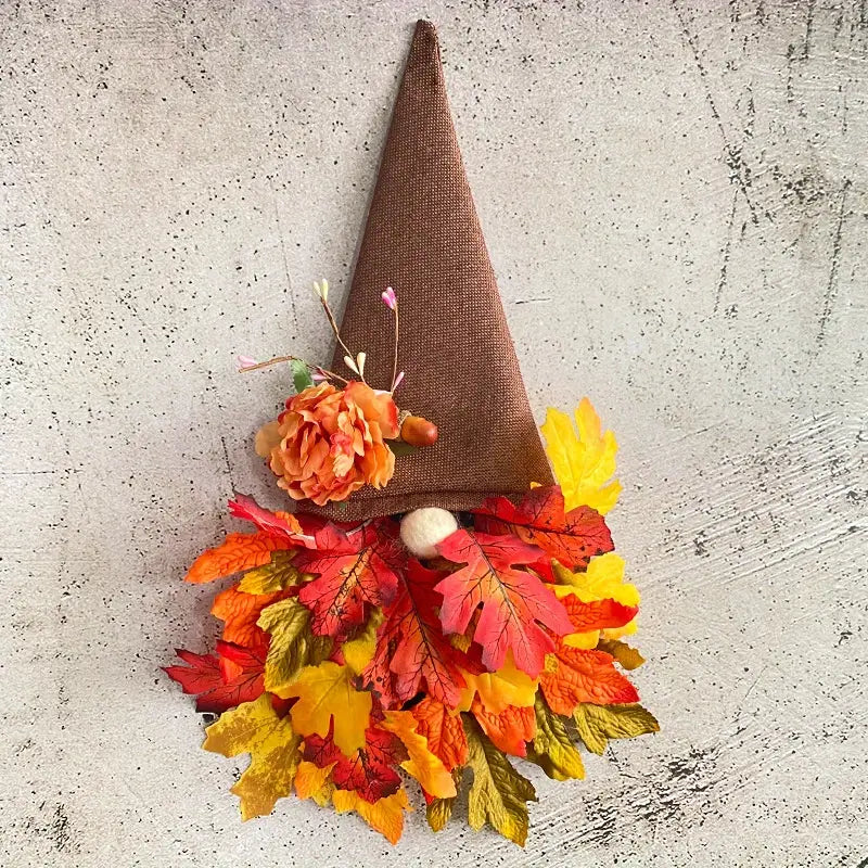 Fall Maple Gnome Front Door Hanger