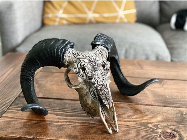 Carved Ram Skull