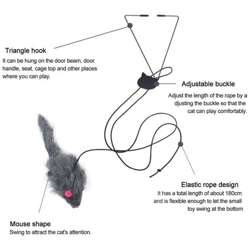 mamymarket™-Hanging Door Bouncing Mouse Cat Toy