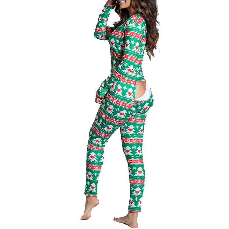 🎄Christmas Button Flap Sexy Jumpsuit For Women🎁