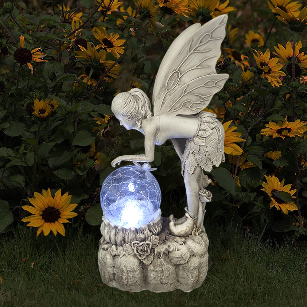 Home garden solar energy decoration Fairy Statue