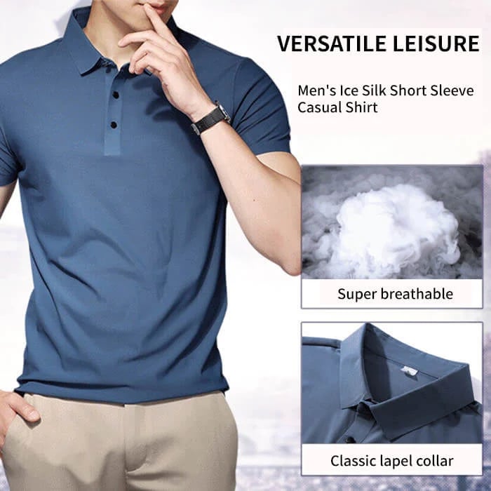 Men's Ice Silk Short Sleeve Polo Shirt