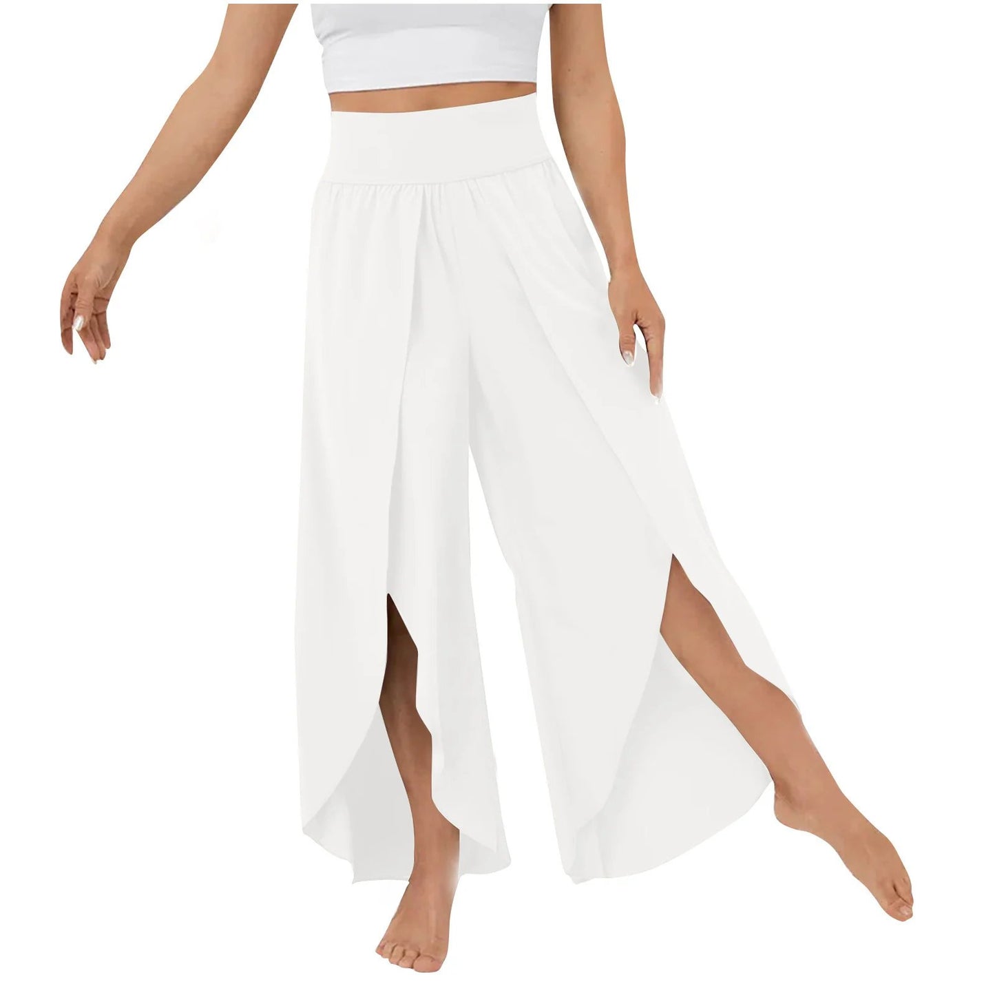 (🔥Last Day Promotion- SAVE 48% OFF) -High Waisted Split Wide Leg Quick Dry Casual Pants🎉